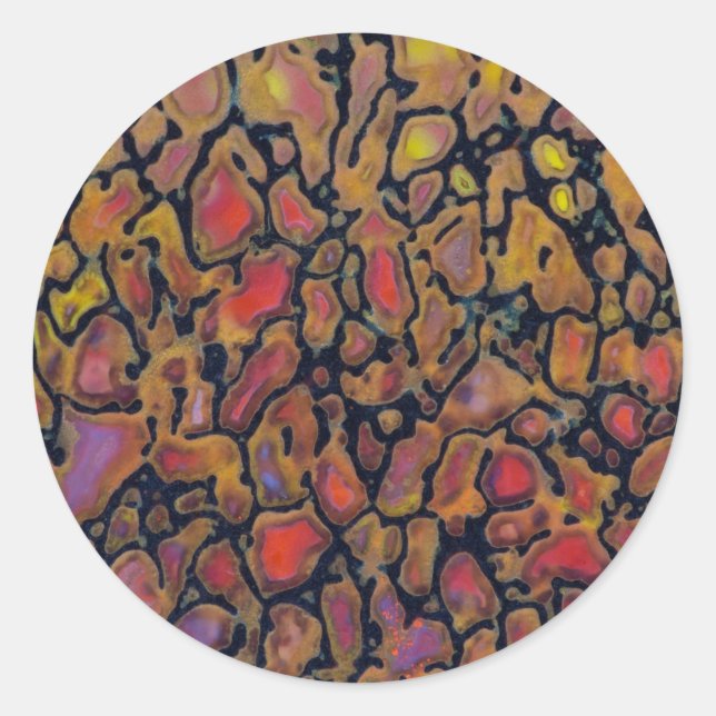 Patterned Dinosaur Bone Classic Round Sticker (Front)