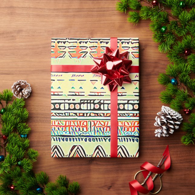 patterned earth colours wrapping paper (Holiday Gift)