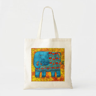 Patterned Elephant Watercolour Illustration Tote Bag