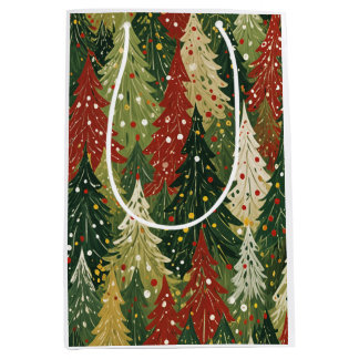Patterned Forest of Festive Pines Medium Gift Bag