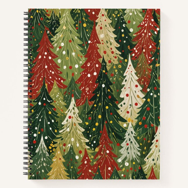 Patterned Forest of Festive Pines Notebook (Front)