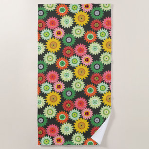 Patterned Gears Beach Towel