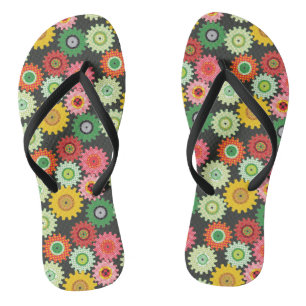 Patterned Gears Thongs
