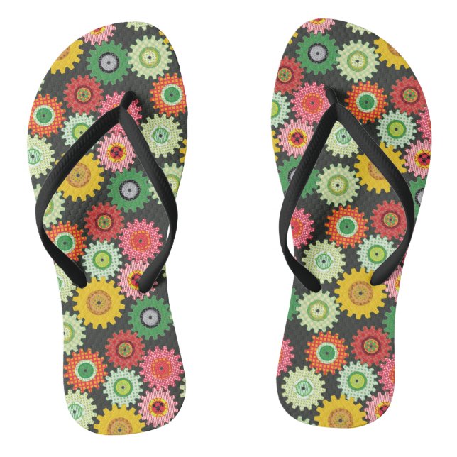 Patterned Gears Thongs (Footbed)