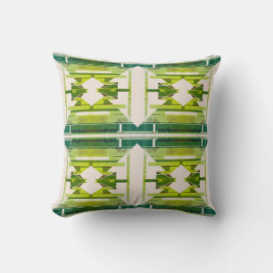 Patterned Green Large Tile Southwest Art Motif Cushion