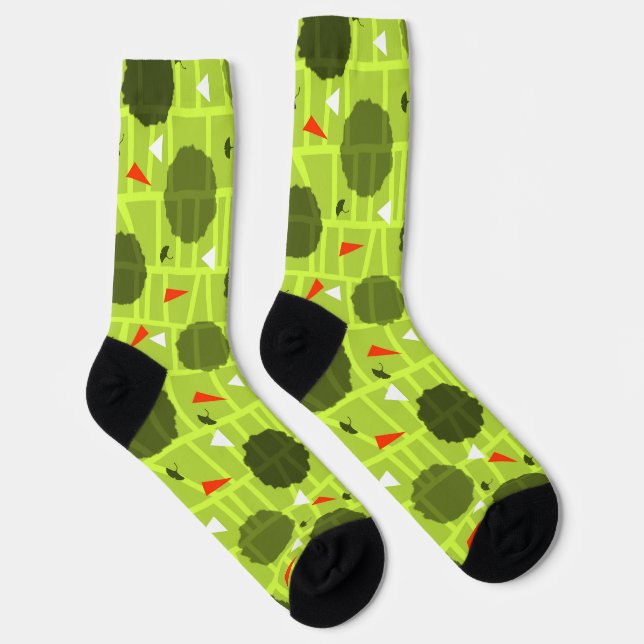 Patterned green socks (Right)