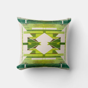 Patterned Green Symmetrical Southwest Art Motif Cushion
