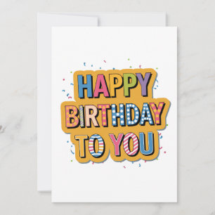 Patterned Happy Birthday Announcement