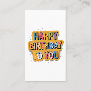 Patterned Happy Birthday Business Card
