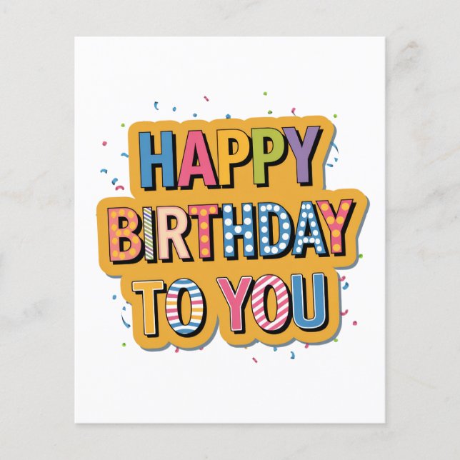 Patterned Happy Birthday Flyer (Front)