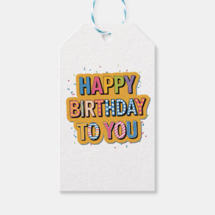 Patterned Happy Birthday Gift Tags