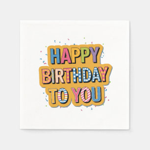Patterned Happy Birthday Napkin