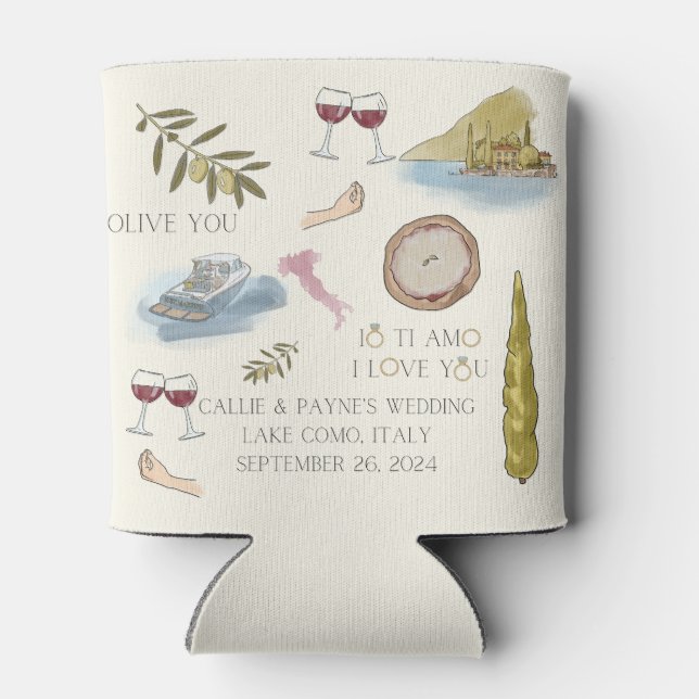 Patterned Lake Como wedding favour Cooler 3 (Back)
