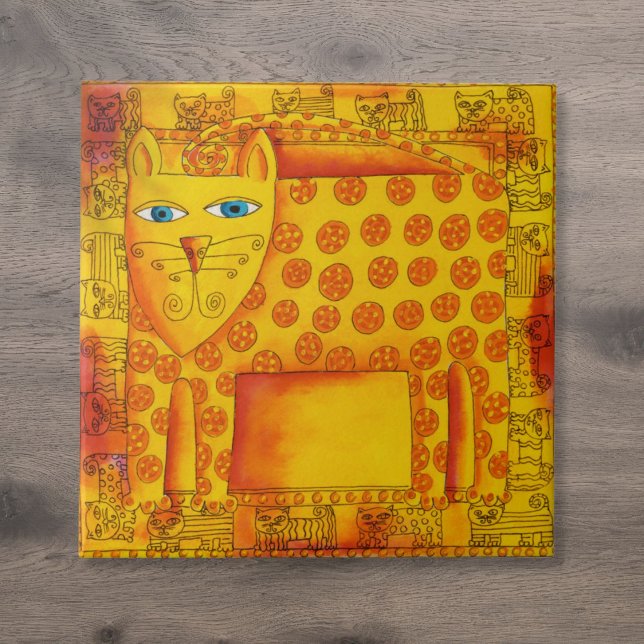 Patterned Leopard Watercolour Illustration Ceramic Tile (Patterned Leopard Watercolour Illustration Ceramic Tile)