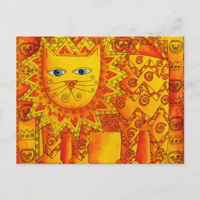 Patterned Lion Postcard (Front)