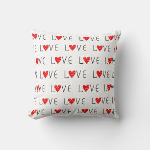  Patterned Love Hearts Cushion