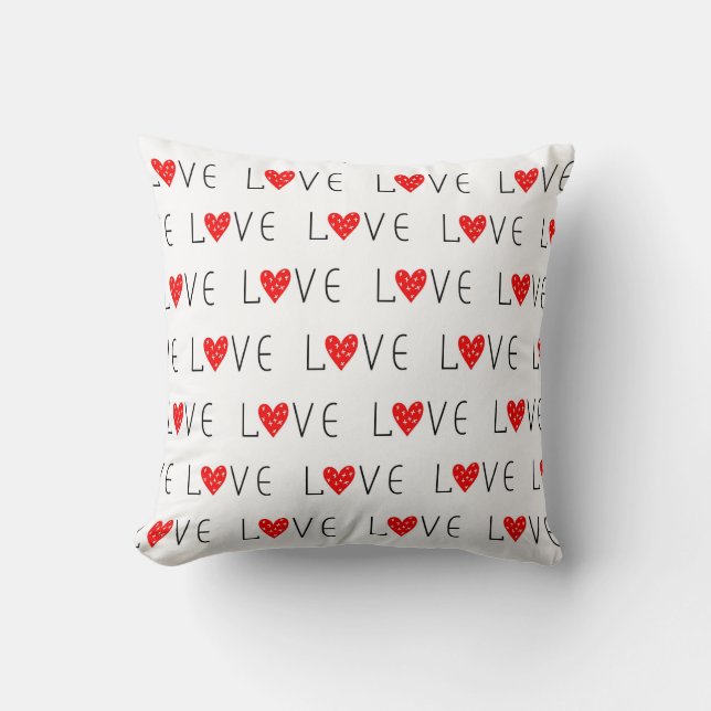  Patterned Love Hearts Cushion (Front)