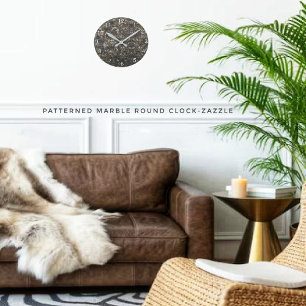 Patterned Marble Round Clock