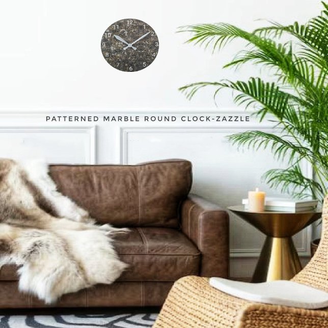 Patterned Marble Round Clock (Creator Uploaded)