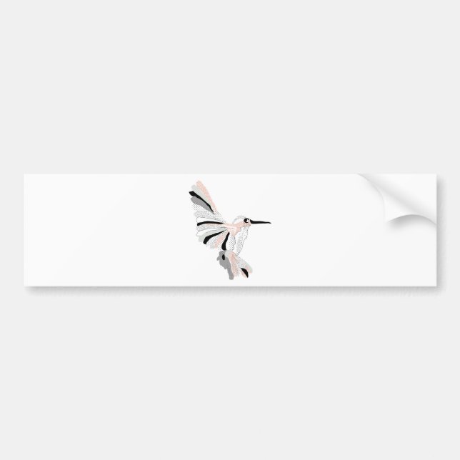 Patterned modern bird bumper sticker (Front)