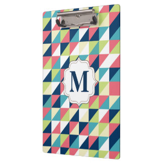 Patterned Monogram Teachers Office Clip board