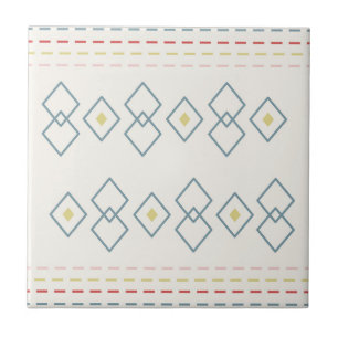 Patterned Moroccan Style, Geometric Sage,Yellow,   Ceramic Tile