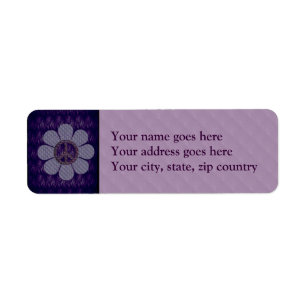 Patterned Peace Flower Return Address Label