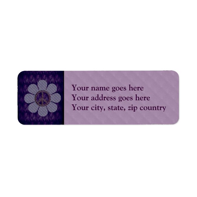 Patterned Peace Flower Return Address Label (Front)