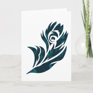 Patterned Peacock Feather Notecard