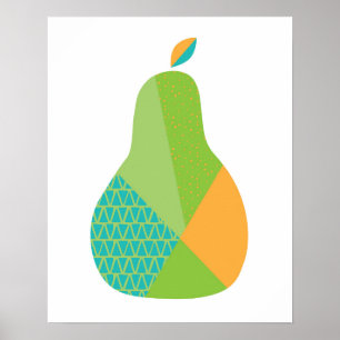 Patterned pear Scandinavian style print poster