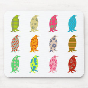 Patterned Penguins Mouse Pad