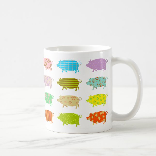 Patterned Pigs Coffee Mug (Right)