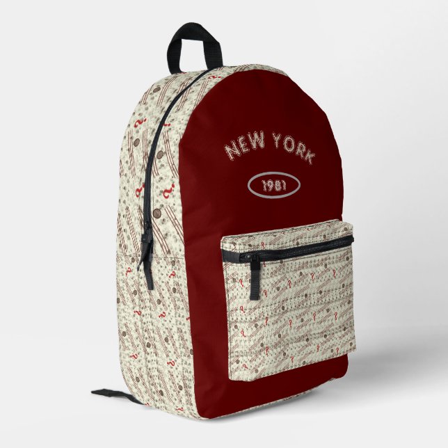 Patterned Printed Backpack (Back Corner Left)