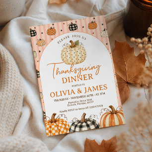 Patterned Pumpkin Thanksgiving Invitation