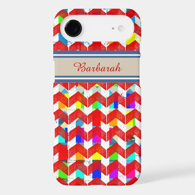 patterned red-chevron personalised (Back)