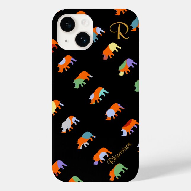 patterned rhino cute Case-Mate iPhone case (Back)