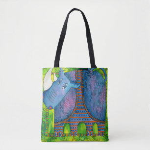 Patterned Rhino Tote Bag