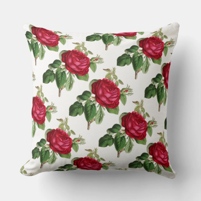 Patterned Rose Reversible Pillow (Front)