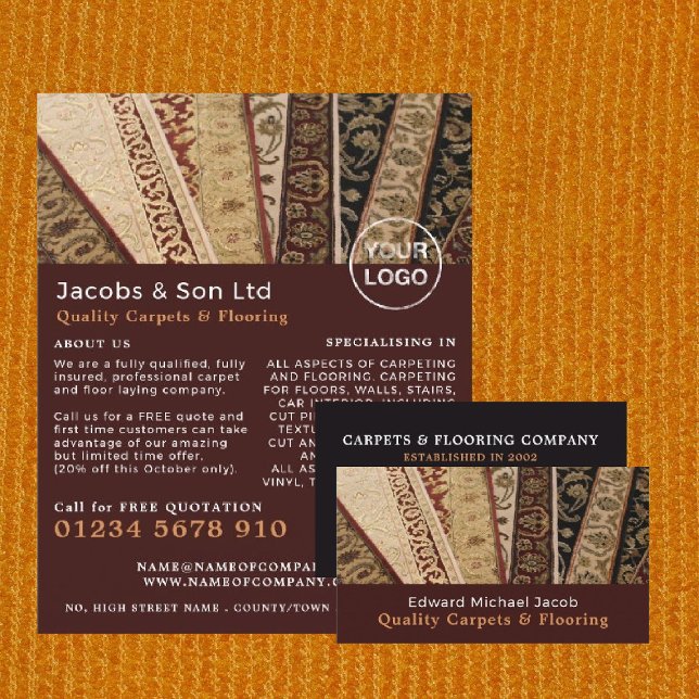 Patterned Rugs, Carpet Layer, Fitter Advertising Flyer (Creator Uploaded)