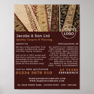 Patterned Rugs, Carpet Layer, Fitter Advertising Poster