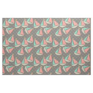 Patterned Sailboats Fabric
