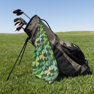 Patterned Shamrocks Golf Towel