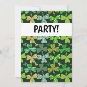 Patterned Shamrocks Invitation