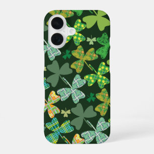 Patterned Shamrocks iPhone 16 Case