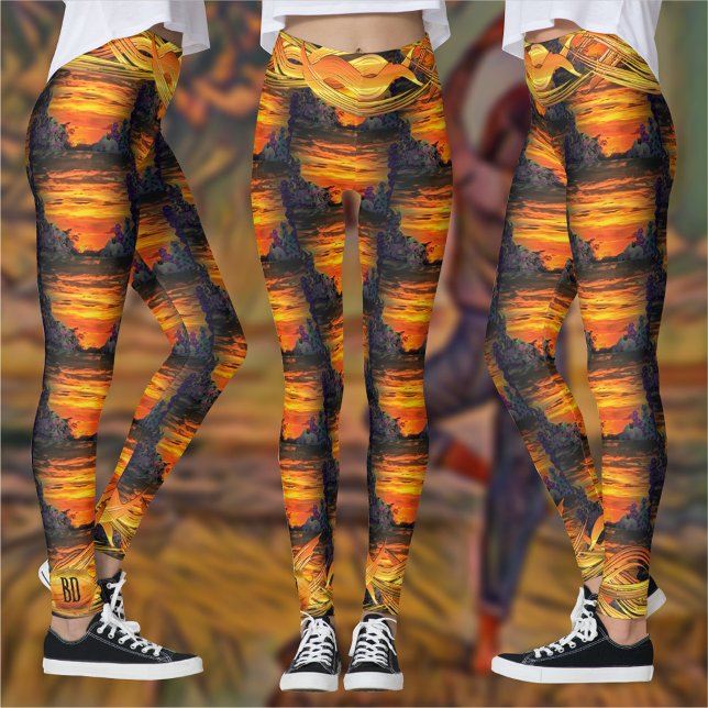 Patterned Sunset Plaza Marina 2584 Leggings (Creator Uploaded)