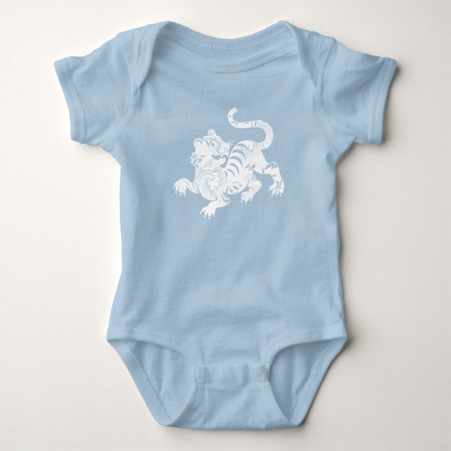 Patterned Tiger Baby Bodysuit (Front)
