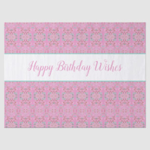 Patterned Tissue Paper With Happy Birthday Wishes