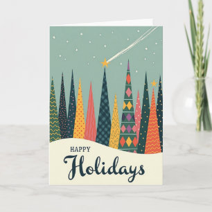 Patterned Trees Holiday Card