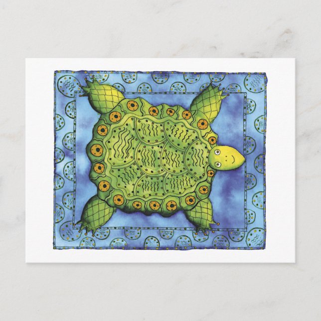 Patterned Turtle Postcard (Front)
