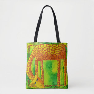 Patterned Watercolour Giraffe Tote Bag